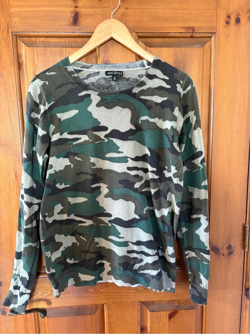 J. Crew Camo Lightweight Crewneck Long sleeve shirt, size medium